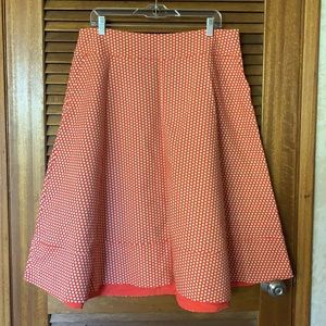 Lane Bryant Coral/Ivory Polka-dot Skirt- 16W